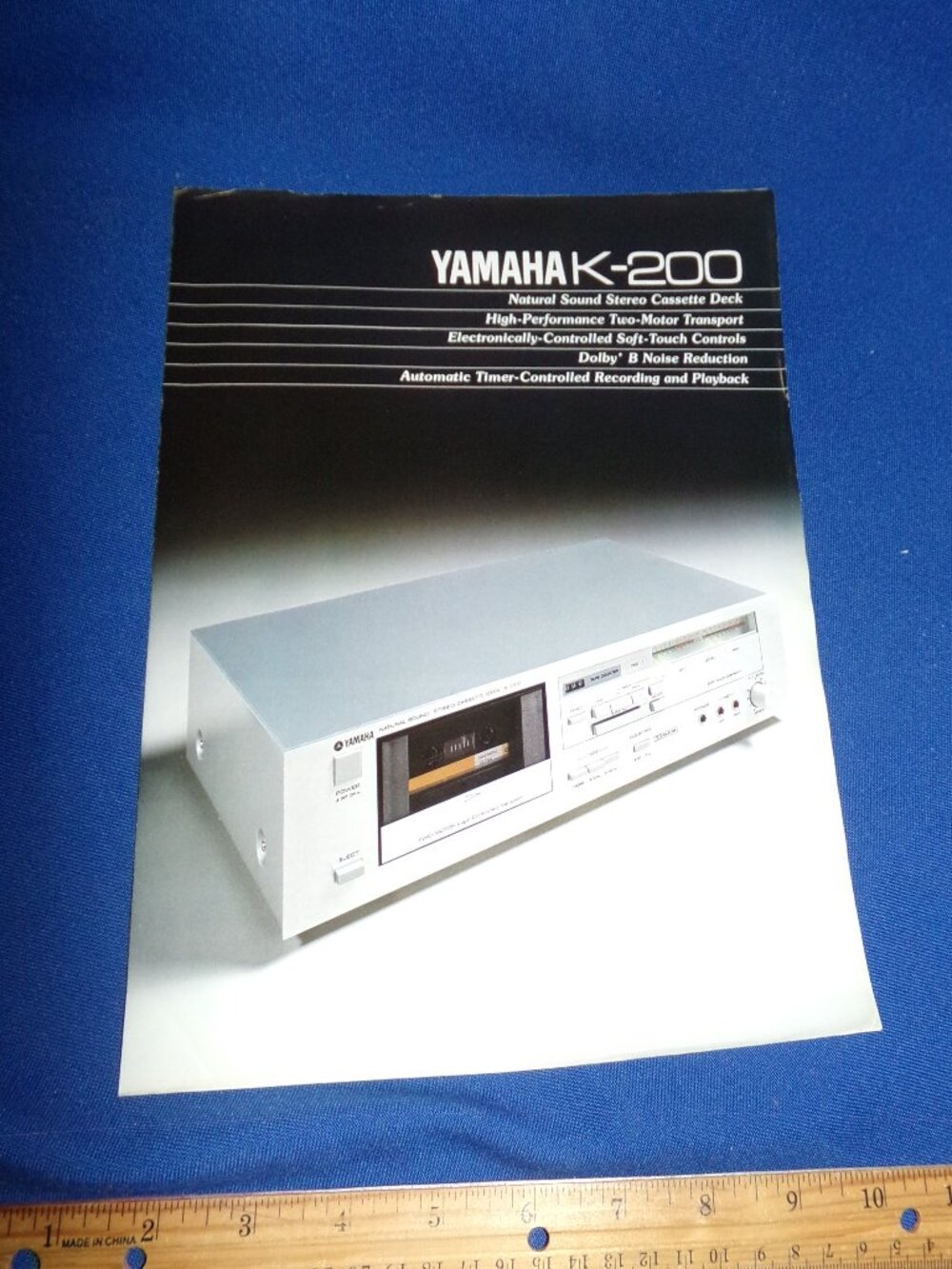 Vintage Original Yamaha K-200 Stereo Cassette Deck Brochure and Specs